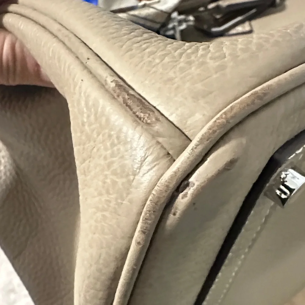 Birkin Hermes Style Bag - Elegant Taupe Gennuine Leather Handbag 35cm - Picture 13 of 15
